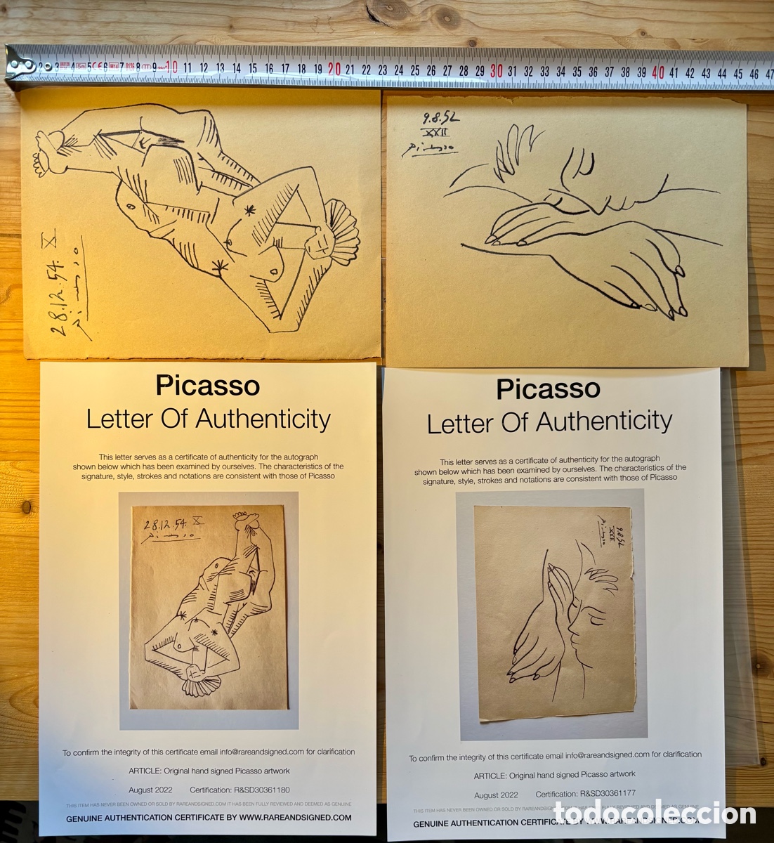 Dibujo de Picasso con certificado