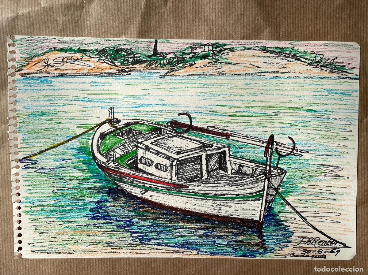 Arte: Barco en Cadaqu&eacute;s --- J.B Renter (1969) - Foto 1