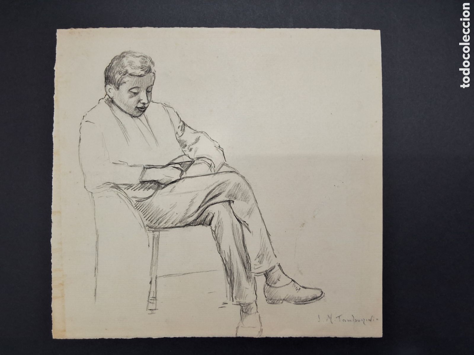 Arte: Jose Maria Tamburini. Joven sentado.