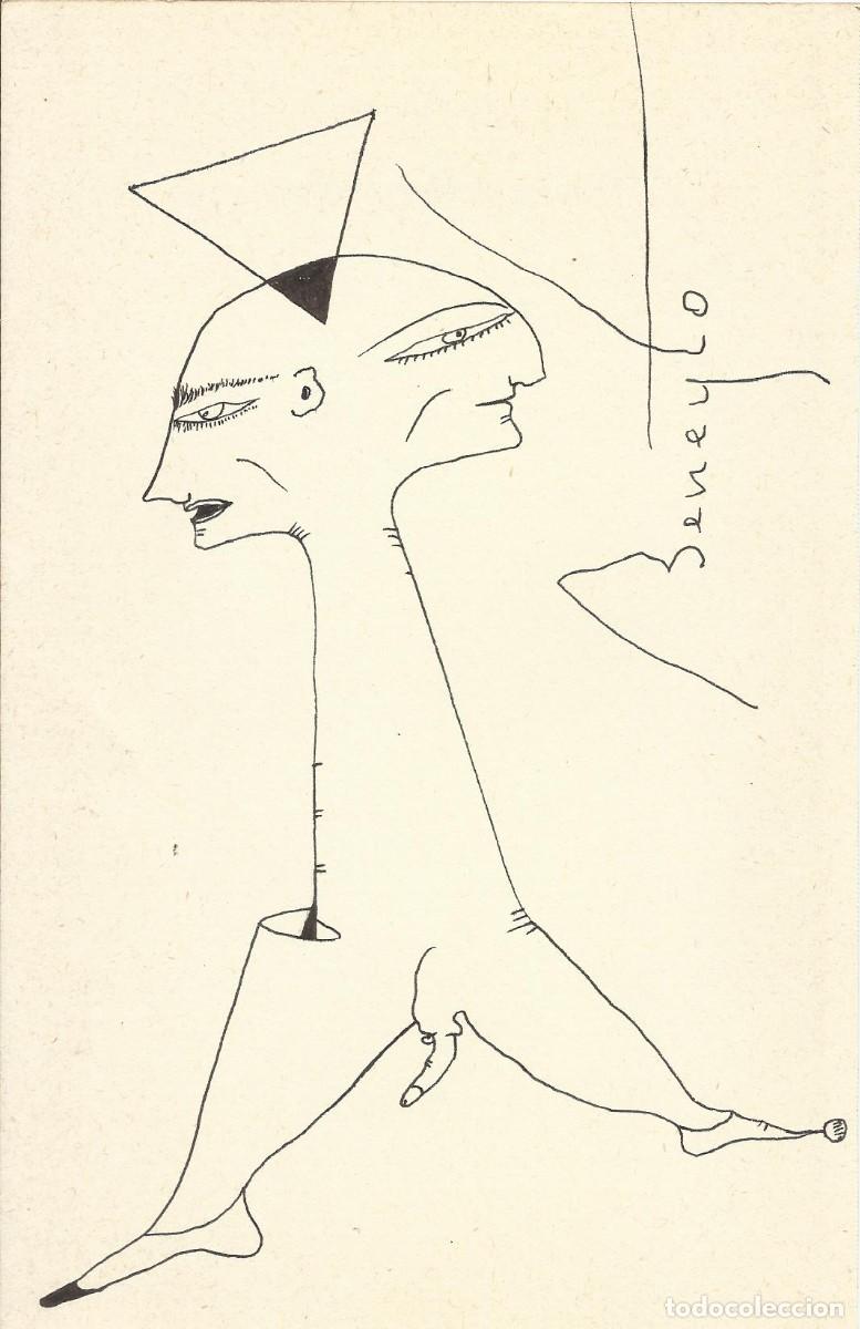 Arte: Antonio Beneyto. Dibujo a tinta sobre papel. Surrealismo. Firmado a mano. 21x13,5 cm.