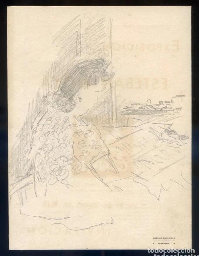 Art: *Esteban Moya i T&eacute;llez* Dibujo a l&aacute;piz en cat&aacute;logo exposici&oacute;n 1940. Meds: 160x247 mm.