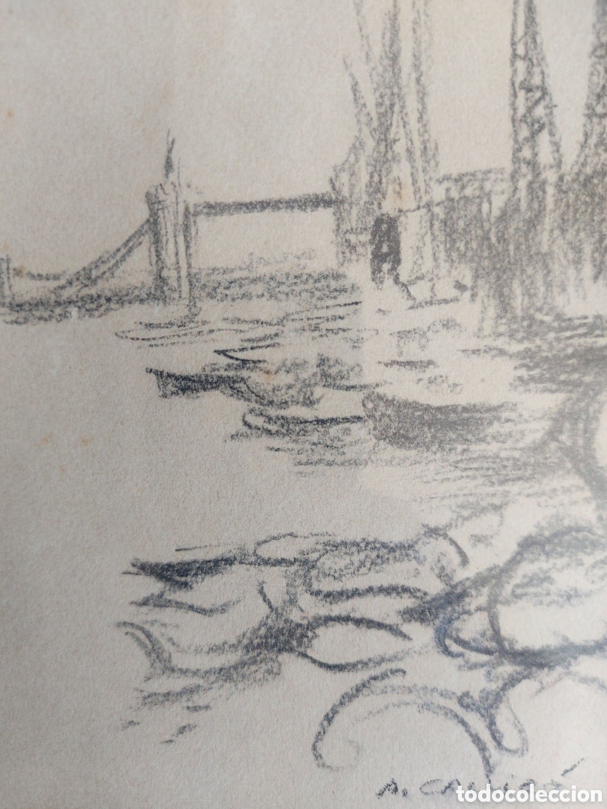 Arte: A. CALLIC&Oacute; .&rdquo;BOCETO ESCENA PORTUARIA&rdquo;