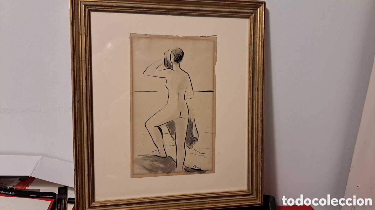 Arte: Pere Pruna Desnudo a Tinta. Circa 1940/50