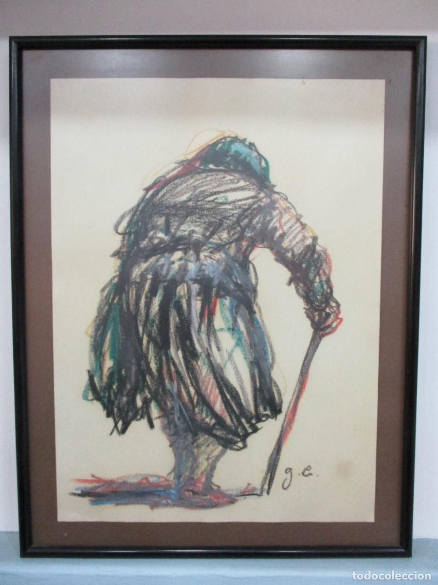 Arte: DIBUJO FRANCESC GARCIA ESTRAGU&Eacute;S - MIXTA CARBONCILLO ACUARELA - 1982