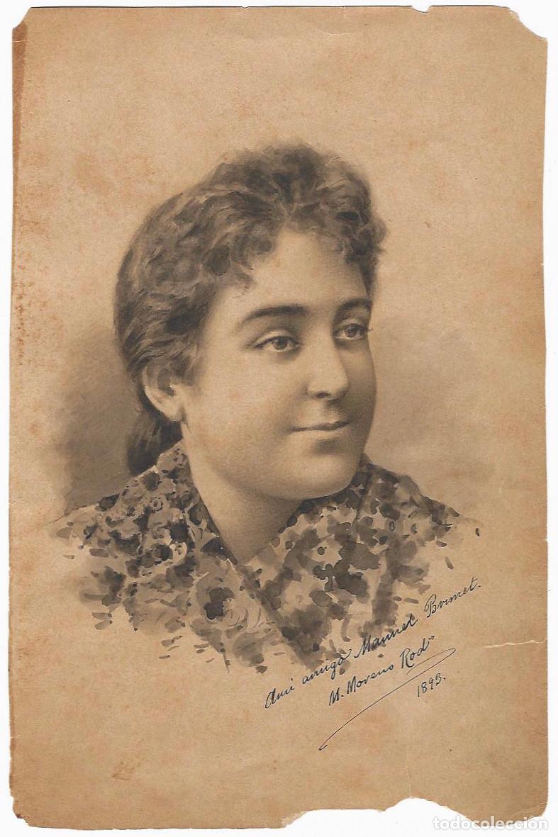 Arte: 1893 DIBUJO ORIGINAL DE MANUEL MORENO RODRIGUEZ / 1894 POEMA MANUSCRITO DE LUIS ROYO VILLANOVA