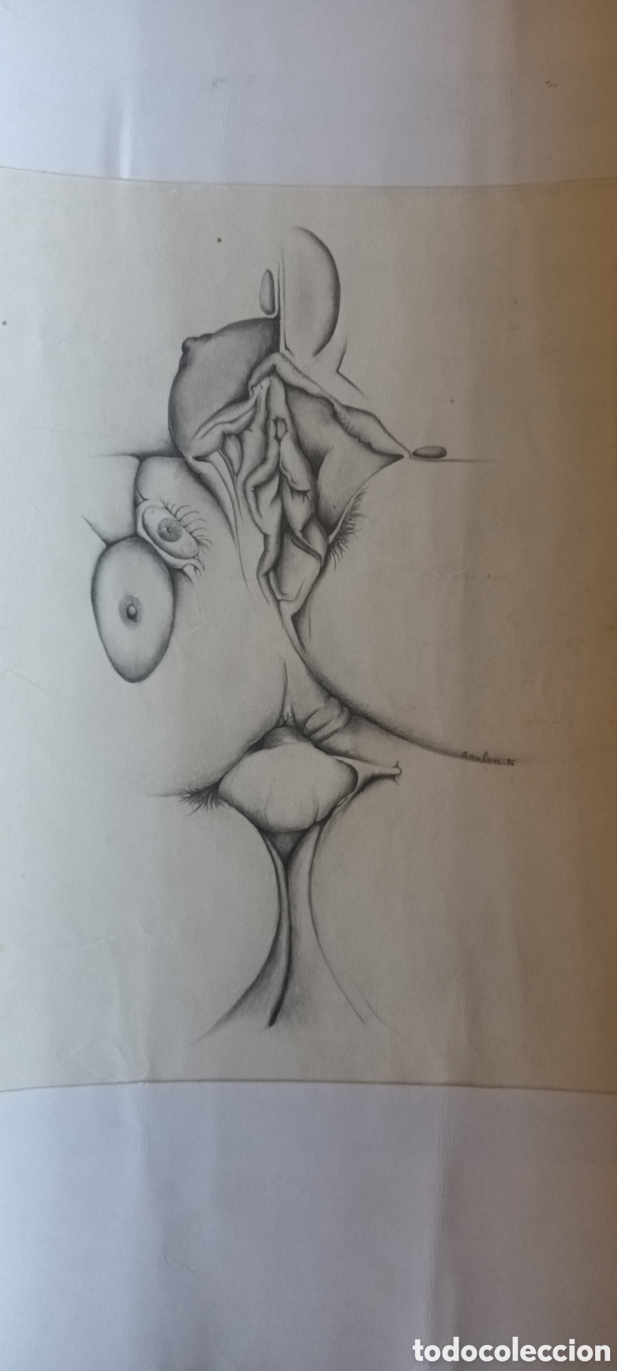 Kunst: Dibujo sobre papel firmado