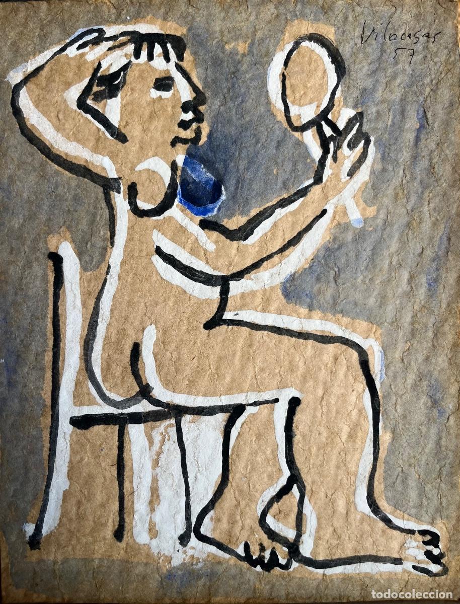 Arte: JOAN VILACASAS T&Eacute;CNICA SOBRE CART&Oacute;N 1957.