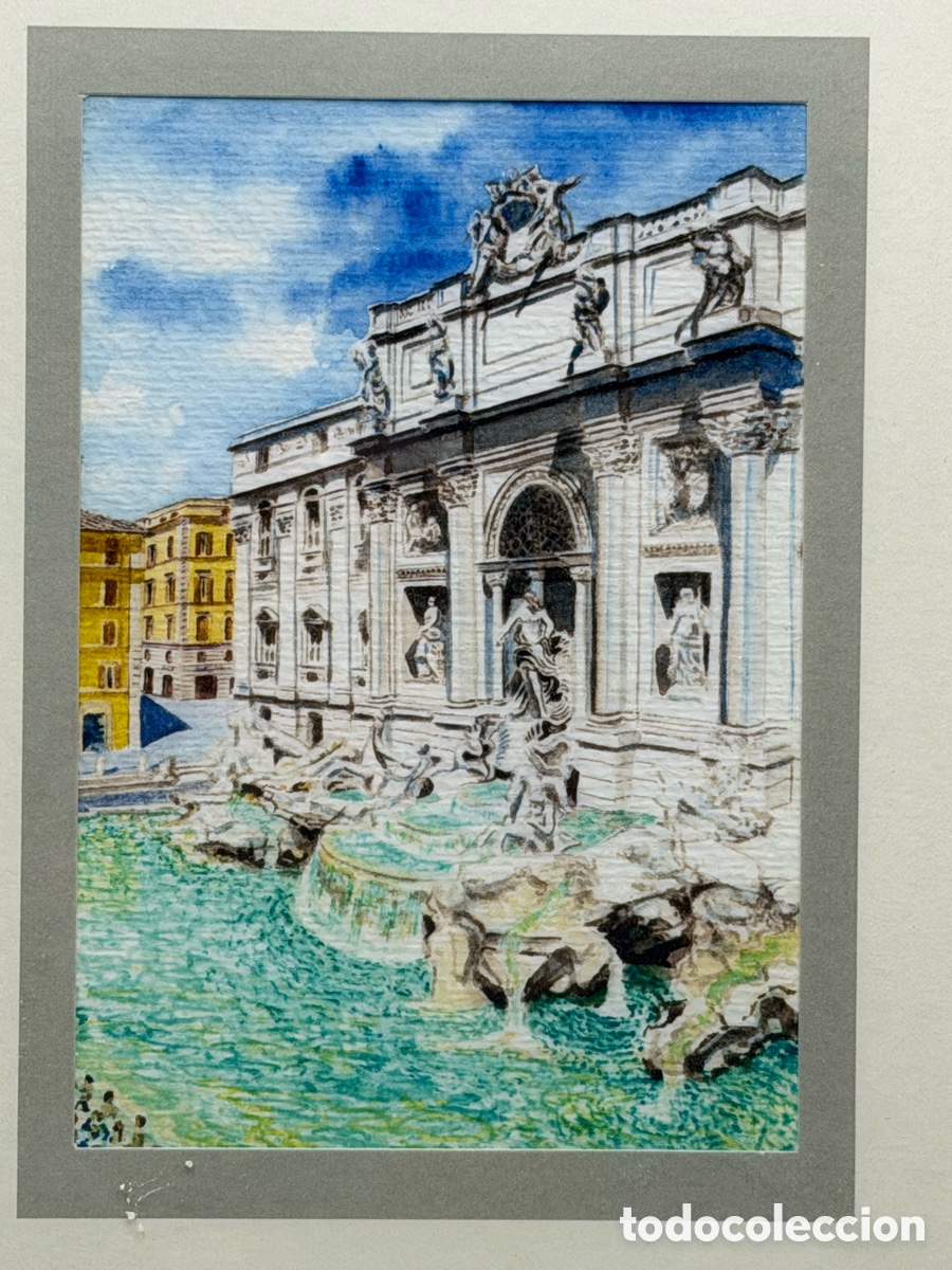 Art: Dibujo Paisaje Italiano Enmarcado