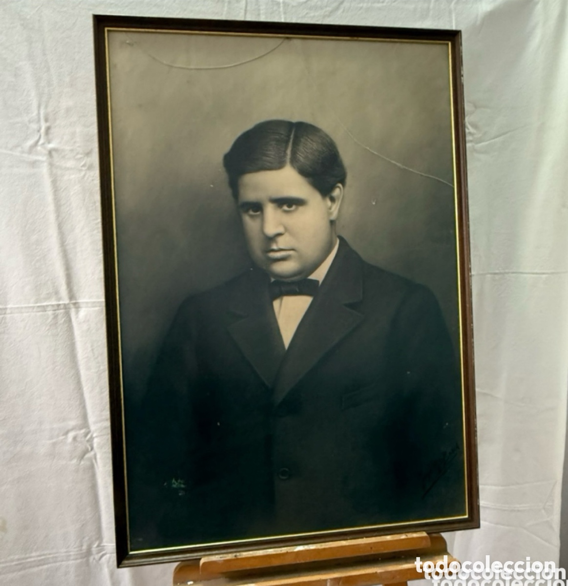 Arte: Josep Maria Bosch i L&oacute;pez (1871-1951 retrato masculino al carboncillo firmado. Escuela catalana.SXIX