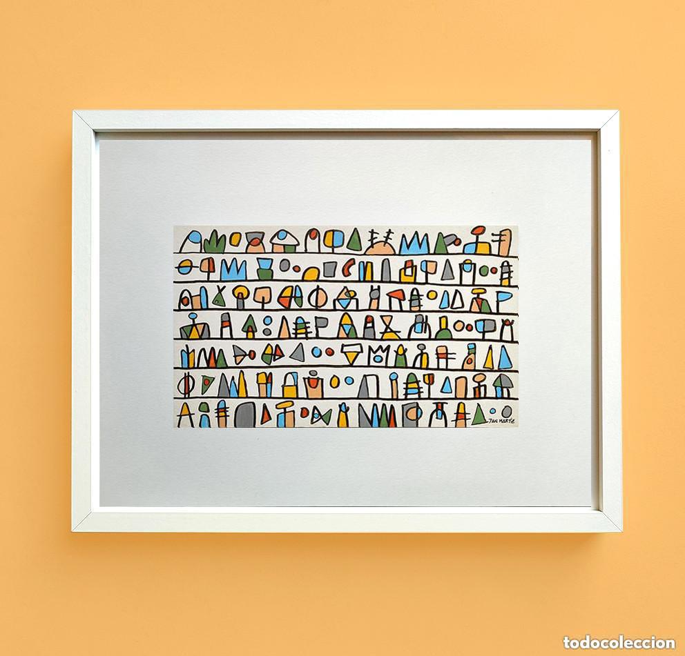 Arte: MUSICA. PARTITURA IDEOGRAFICA. 32 x 42 cm. Abstracto. Obra original firmada
