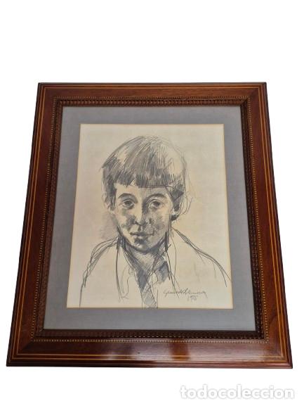 Arte: Joan Granados Llimona (1931&ndash;2005) - Retrato - Dibujo al Carboncillo - A&ntilde;o 1985