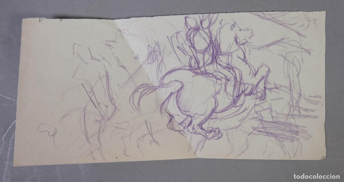 Arte: DIBUJO A CERAS BOCETO BATALLA PRIMERA MITAD SIGLO XX