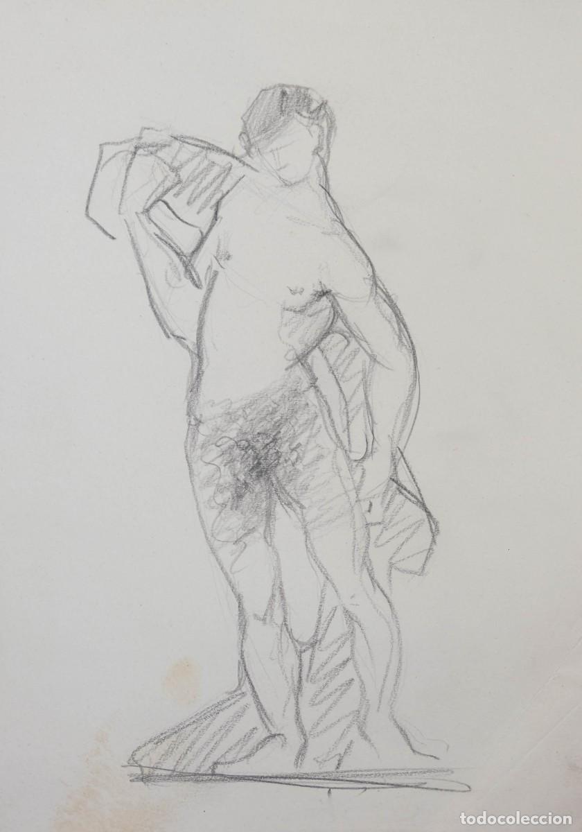Arte: DIBUJO A L&Aacute;PIZ DESNUDO MASCULINO A&Ntilde;OS 50