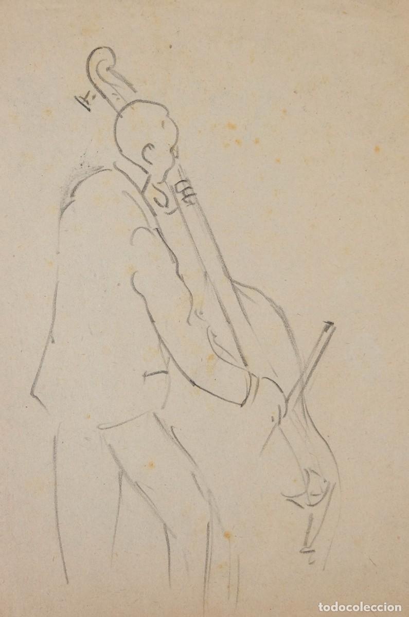 Arte: DIBUJO AL CARBONCILLO BAJISTA PRIMERA MITAD SIGLO XX