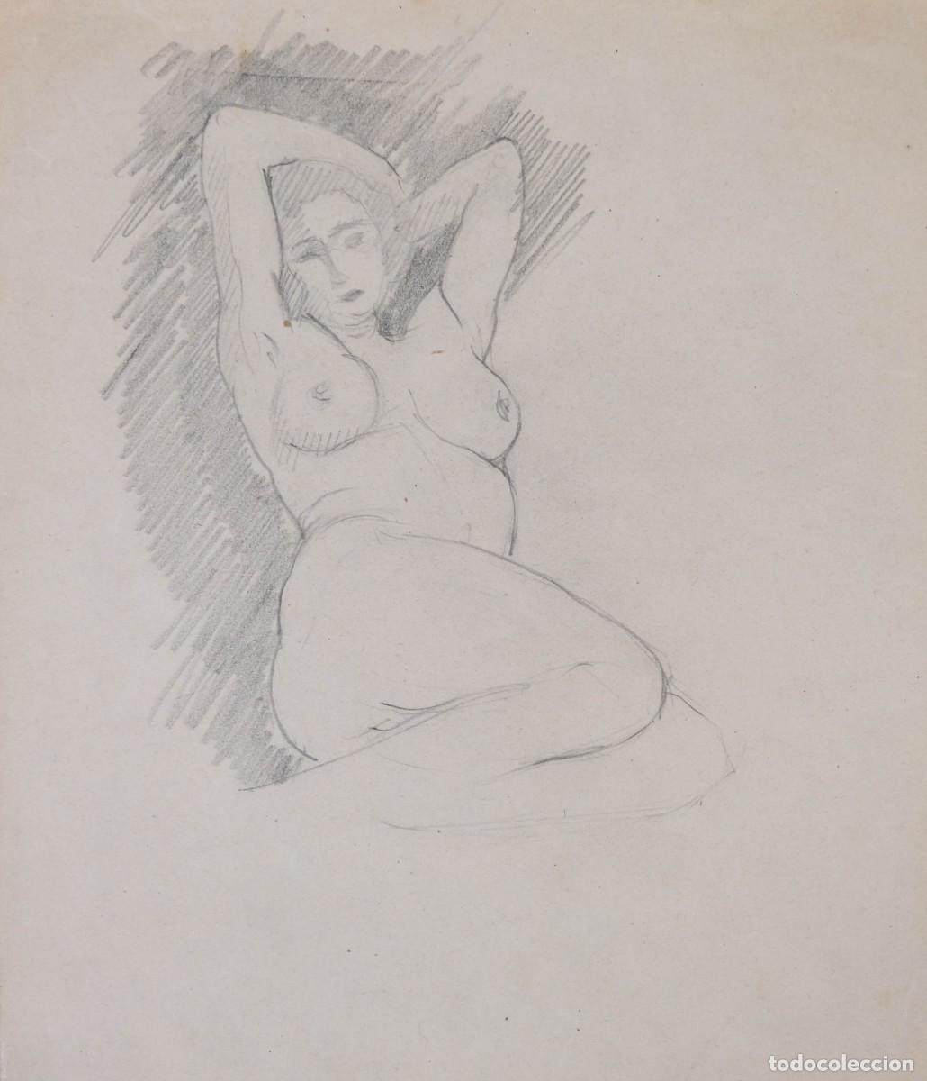 Arte: DIBUJO A L&Aacute;PIZ DESNUDO FEMENINO PRIMERA MITAD SIGLO XX