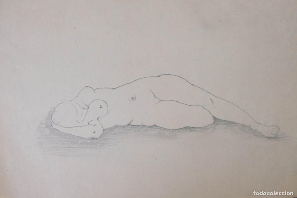 Arte: DIBUJO A L&Aacute;PIZ DESNUDO FEMENINO PRIMERA MITAD SIGLO XX
