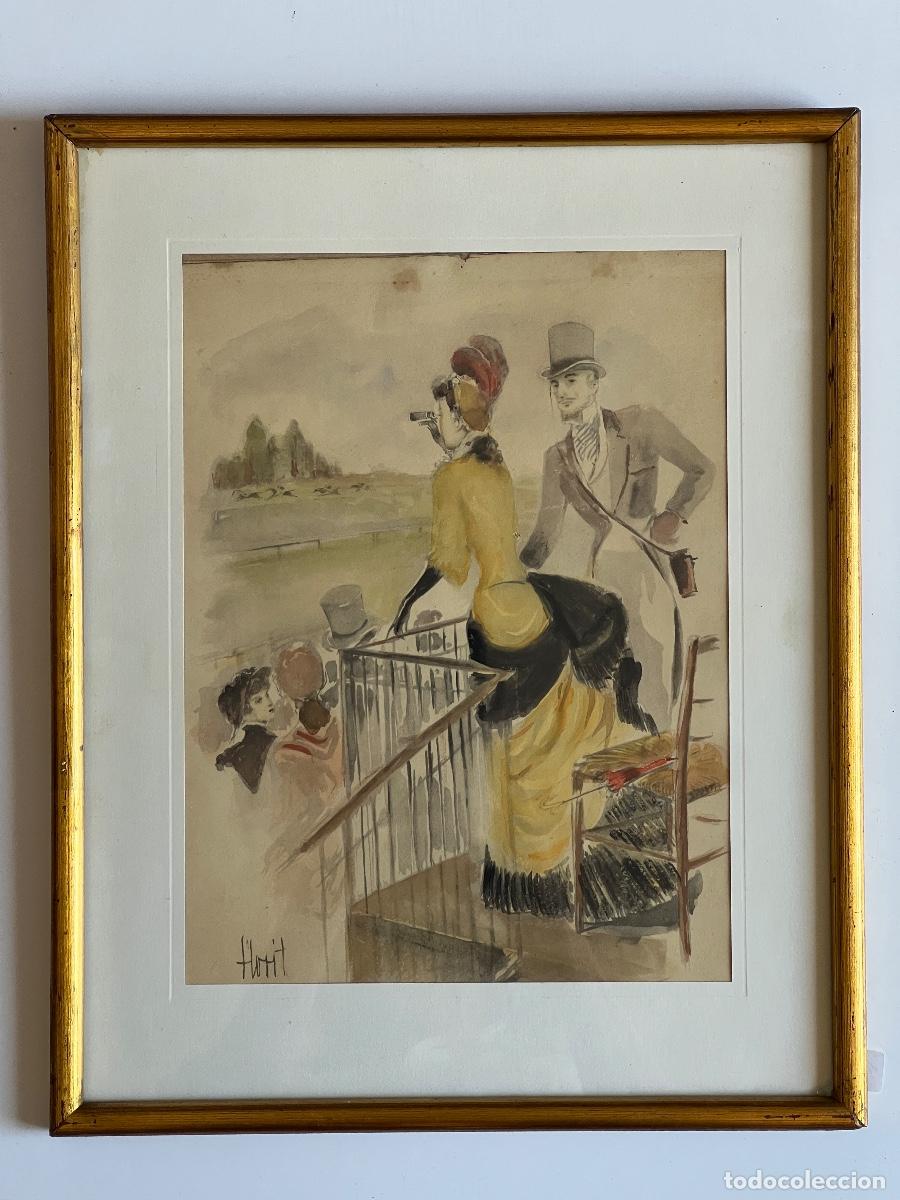 Arte: Jos&eacute; Luis Florit Rodero (Madrid 1909 Par&iacute;s 2000). Palco en la h&iacute;pica. Acuarela