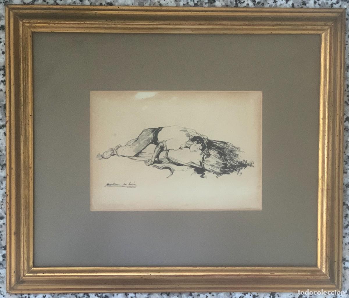 Arte: Andr&eacute;s Mart&iacute;nez de Le&oacute;n (1895- 1978). Dibujo plumilla, Firmado 1934