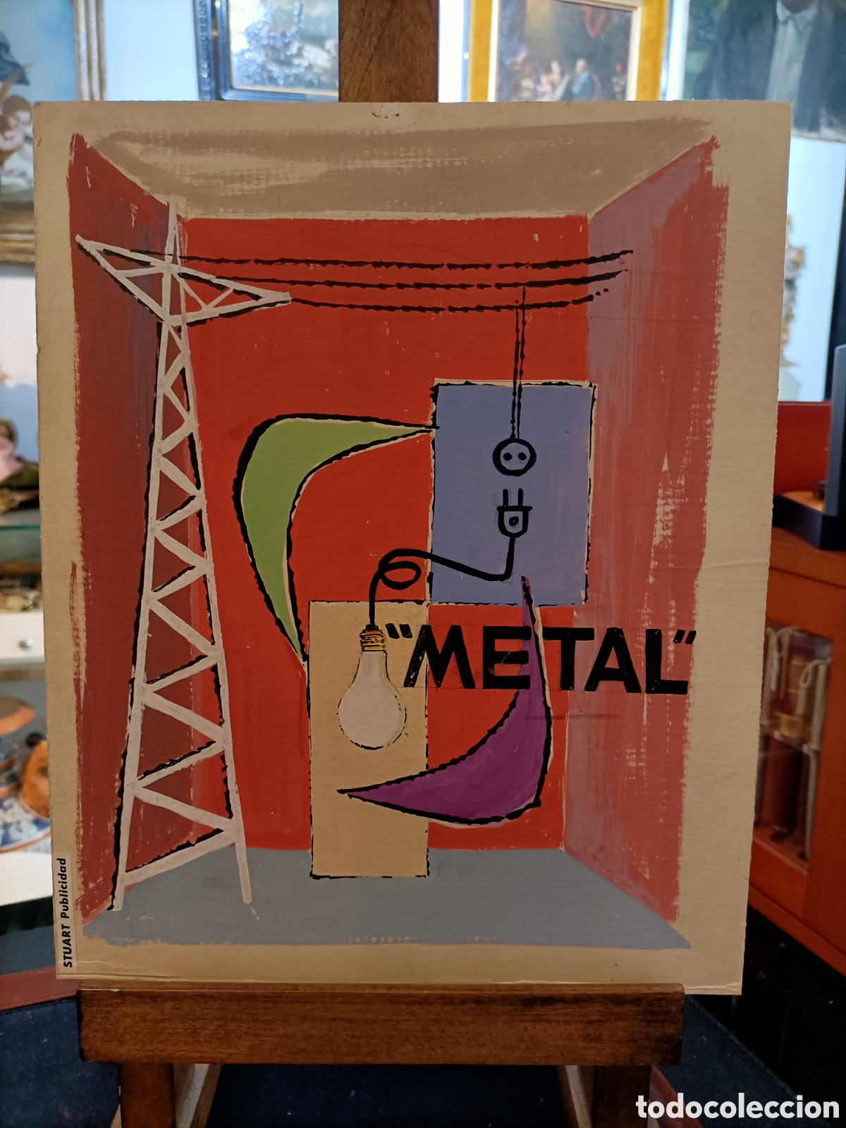 Arte: Boceto original de publicidad de STUART, a&ntilde;os 50/60.