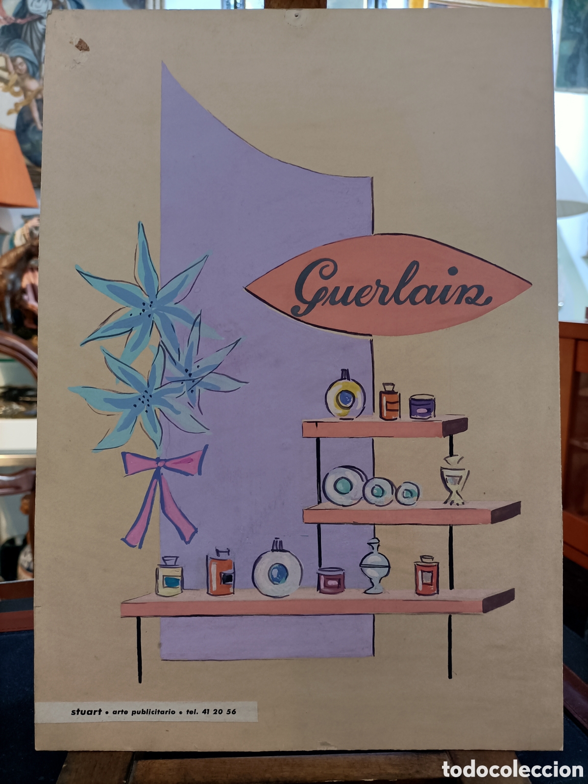 Arte: Boceto original de publicidad de STUART, a&ntilde;os 50/60. GERLAIN.