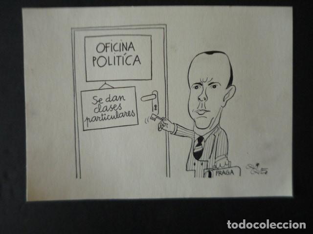 Arte: DIBUJO PARA TIRA COMICA POR EL ILUSTRADOR QUIQUE CARICATURA DE MANUEL FRAGA 24 X 17 CM