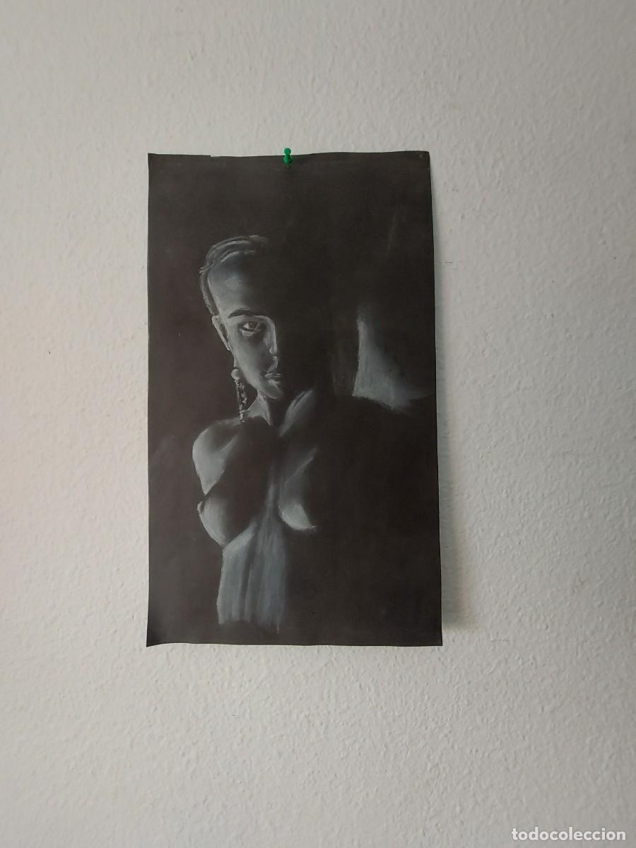 Arte: . DIBUJO A L&Aacute;PIZ Y TIZA BLANCA - MEDIDAS 50 X29 ( CAJA N&ordm;3 )