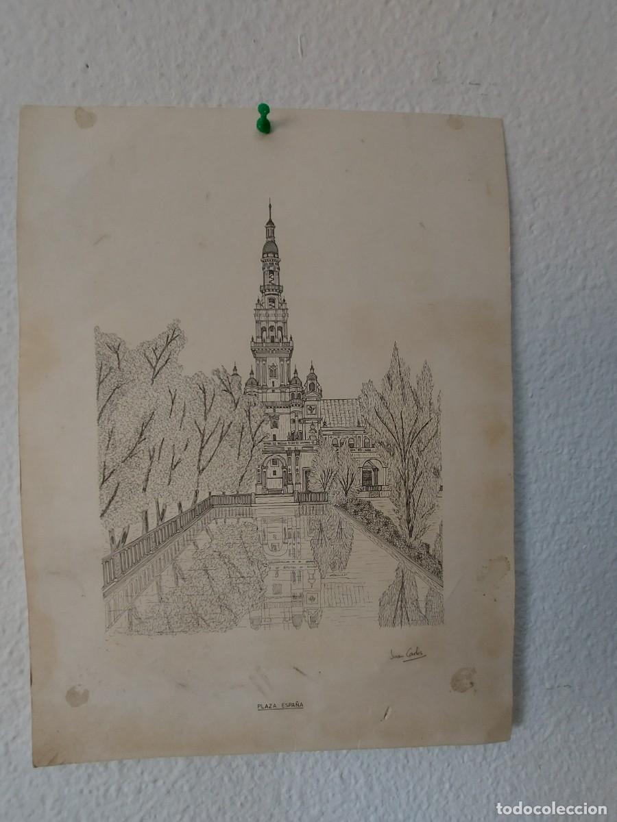 Arte: . DIBUJO JUAN CARLO PLAZA ESPA&Ntilde;A - MEDIDAS 40 X30 ( CAJA N&ordm;3 )