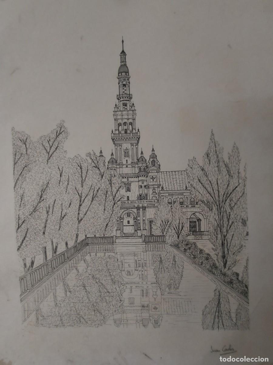 Arte: . DIBUJO JUAN CARLO PLAZA ESPA&Ntilde;A - MEDIDAS 40 X30 ( CAJA N&ordm;3 )