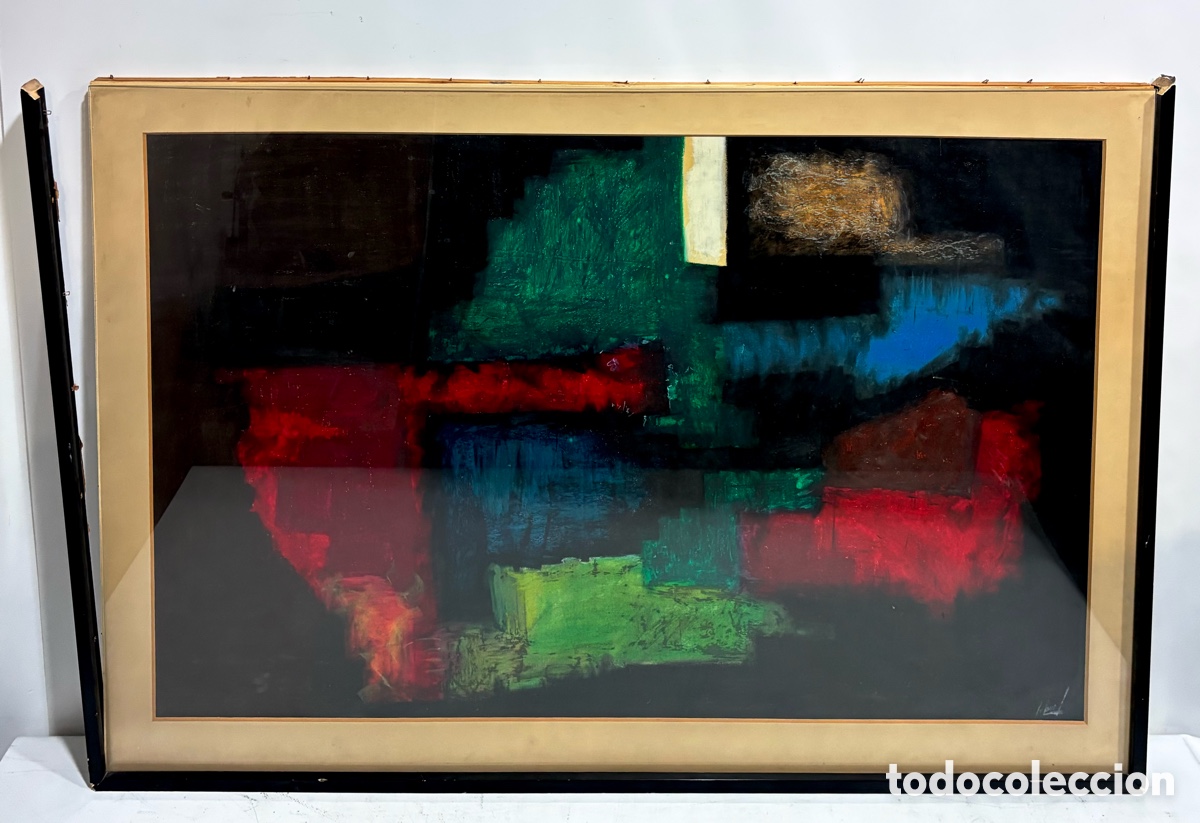 Kunst: ABSTRACI&Oacute;N - TECNICA MIXTA - ILEGIBLE - 98 X 78 CM