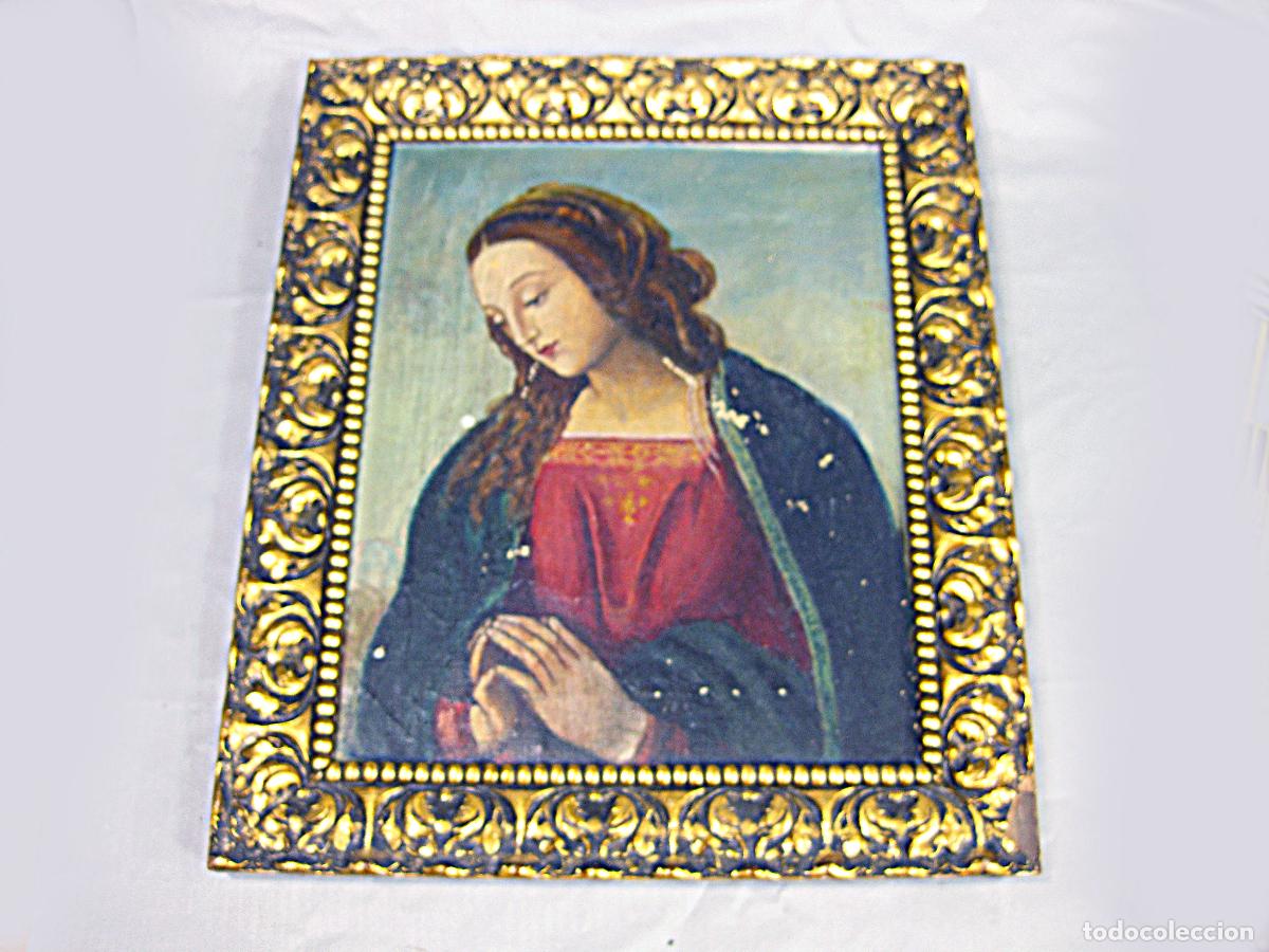 Arte: ANTIGUO OLEO DE LA VIRGEN MAR&Iacute;A. A&Ntilde;OS 50