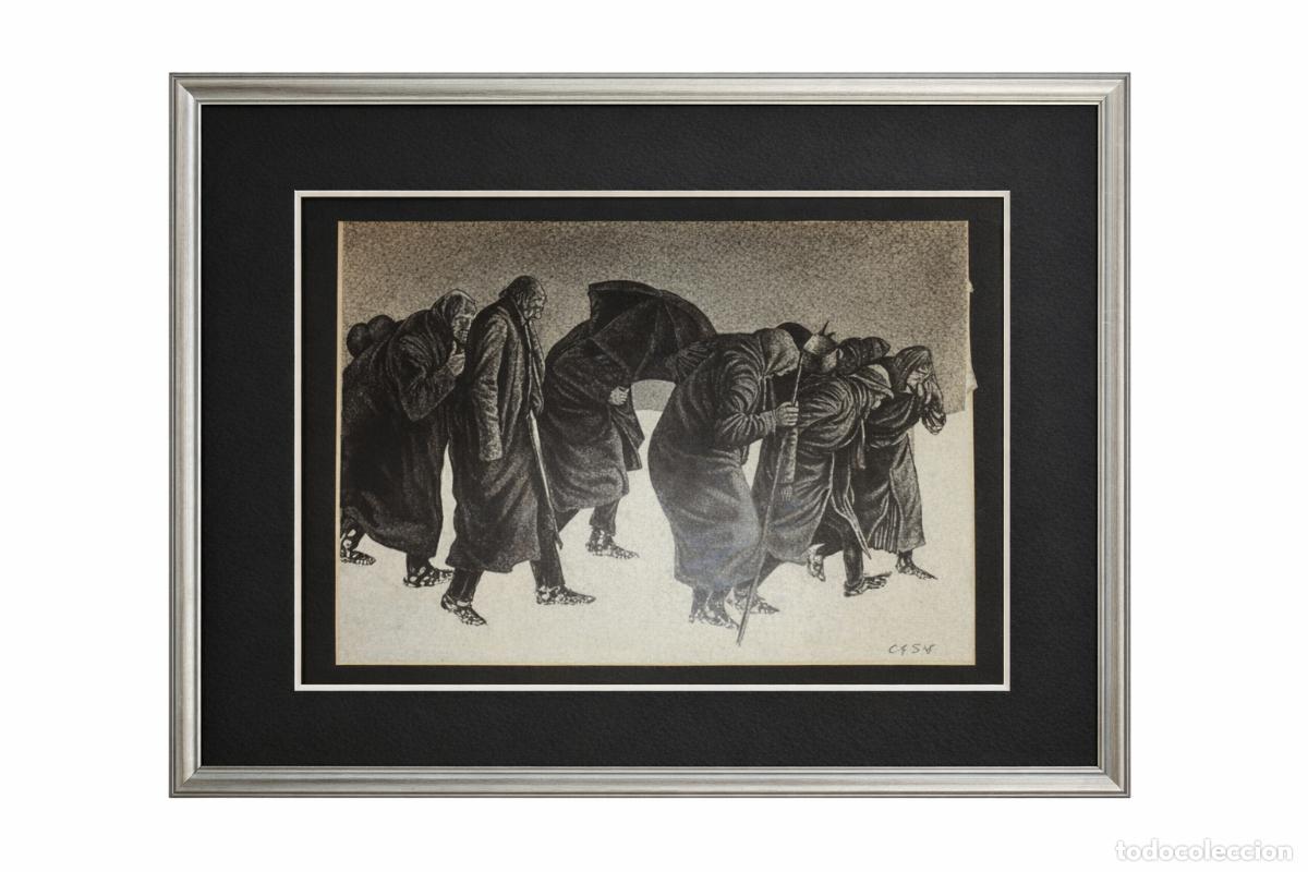 Arte: SUBASTA EXTRAORDINARIA &ndash; MIQUEL SOL&Eacute; (T&Agrave;RREGA) Dibujo original &middot; Grupo de figuras &middot; Expresionismo