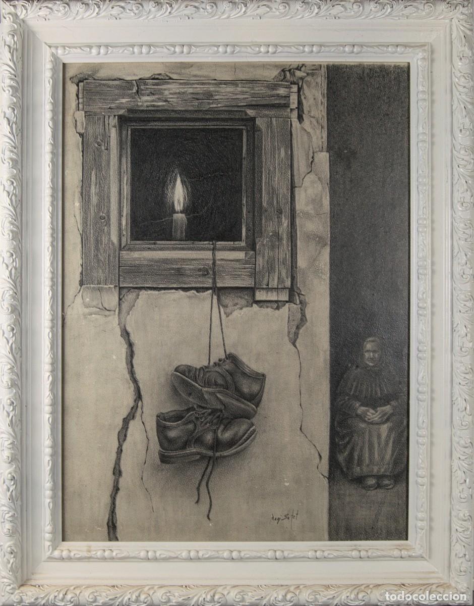 Arte: MAG&Iacute; BATET Y LLOSES | Escena Simb&oacute;lica | Dibujo Original | 69 x 54 cm