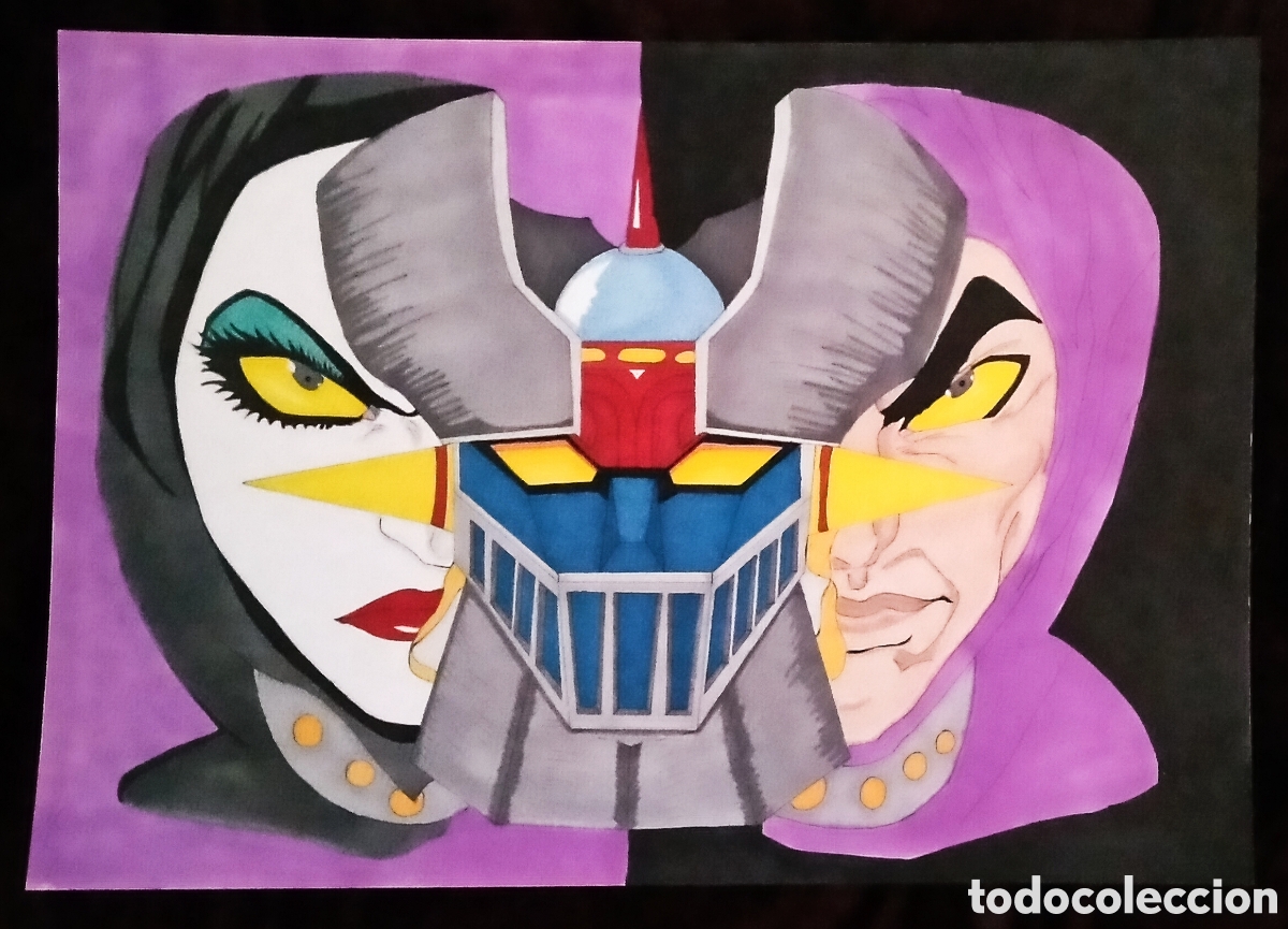 Arte: DIBUJO a ROTULADOR / (ANIME). * MAZINGER Z y BAR&Oacute;N ASHLER *. AUTOR&Iacute;A: ALE (Nov. 2013)