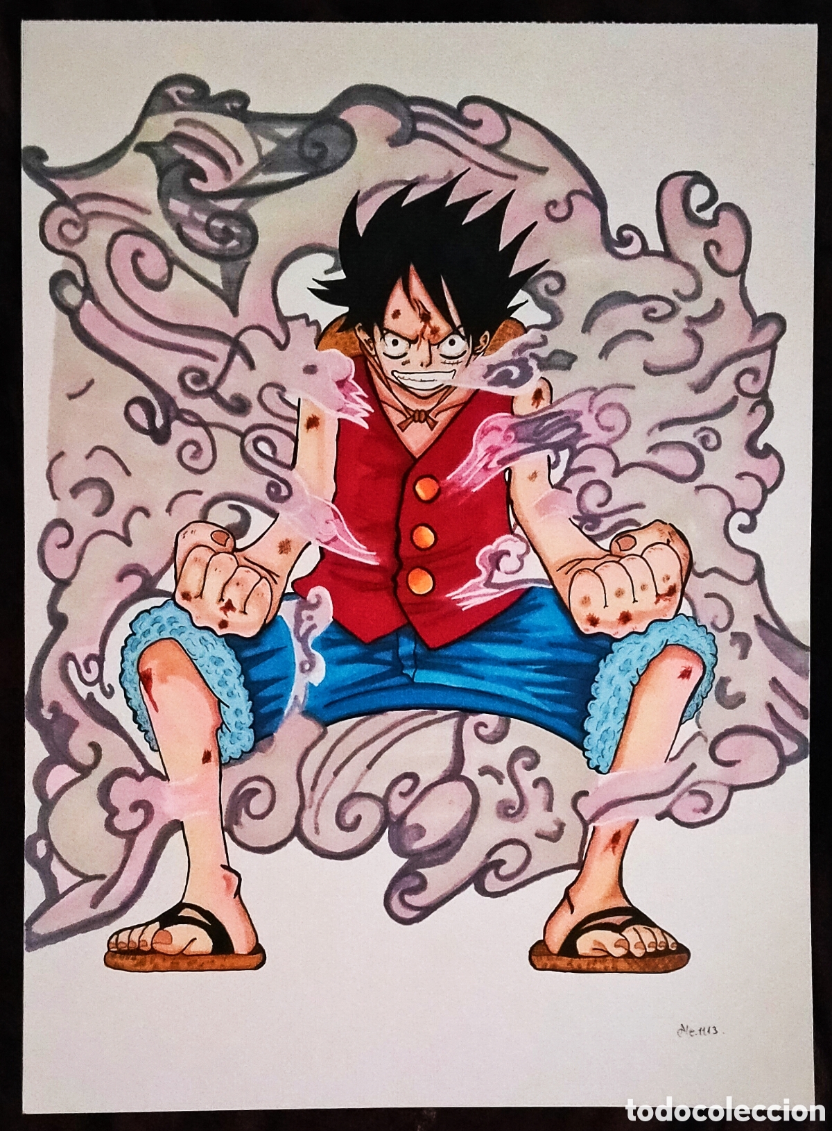 Arte: DIBUJO a ROTULADOR / (ANIME). * LUFFY * (ONE PIECE). FIRMADO: ALE (Nov. 2013)