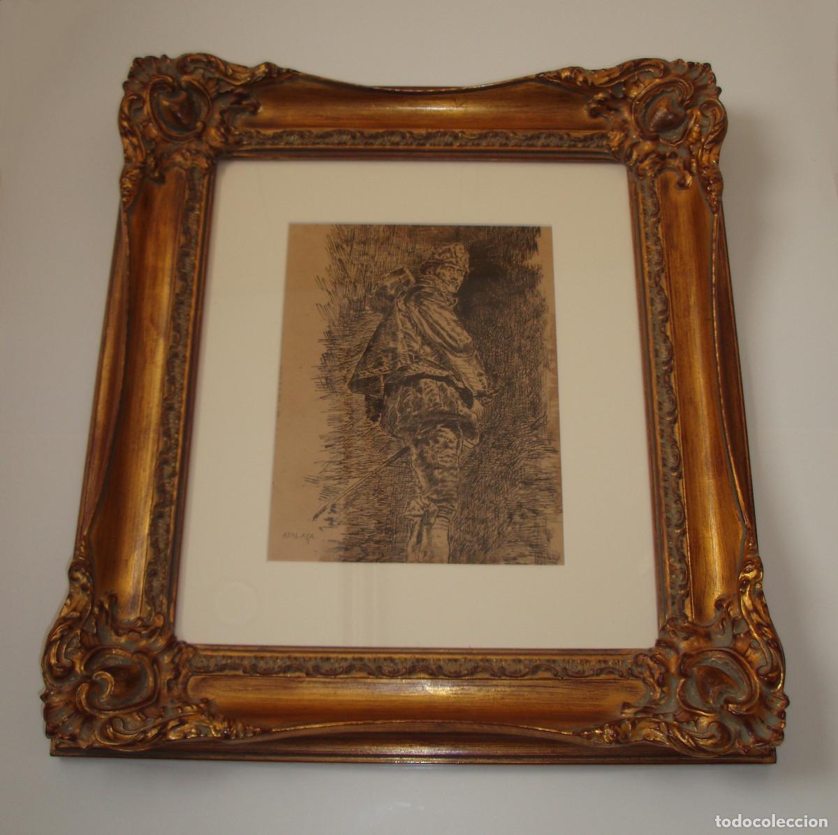 Arte: MURCIA. ENRIQUE ATALAYA (MURCIA 1851 -PARIS 1913). MOSQUETERO. TINTA SOBRE PAPEL + CAT&Aacute;LOGO.