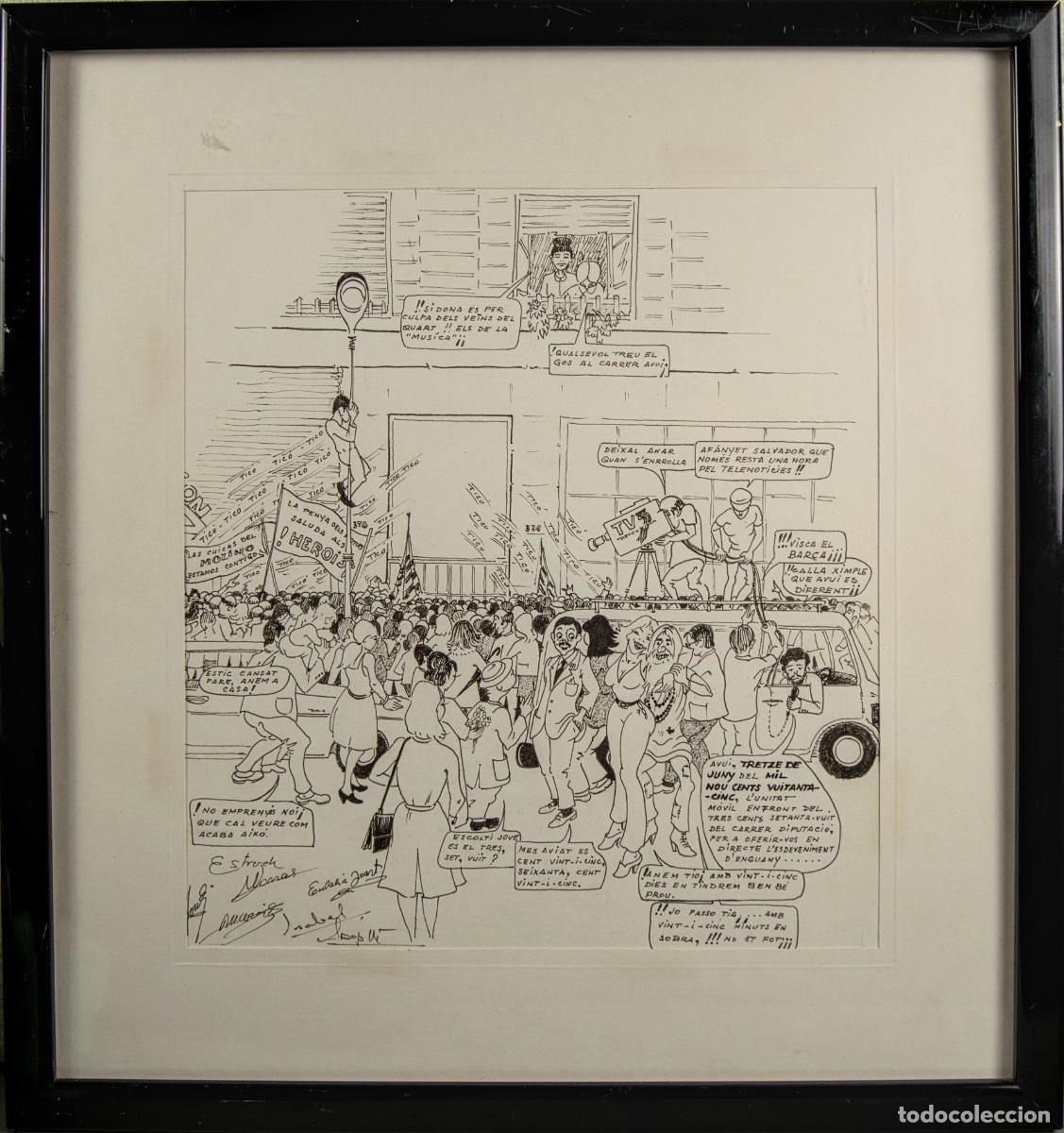 Arte: Ilustrador desconocido | Cr&oacute;nica sat&iacute;rica de la Barcelona de 1985: &rdquo;Efecto TV3&rdquo; y la Movida Catalana