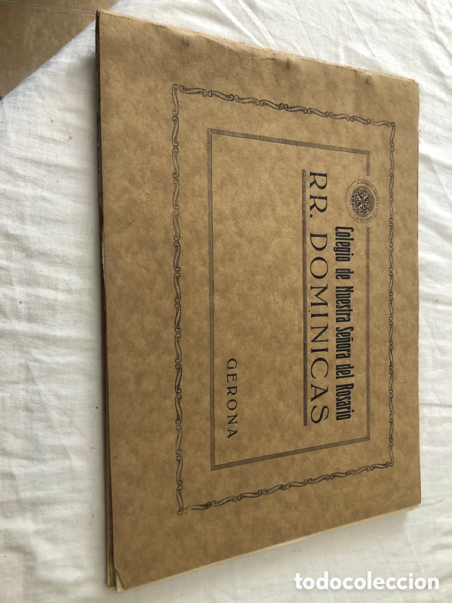 Arte: Carpeta antigua de dibujo a&ntilde;os 30 y libro de aprender a dibujar-colegio RR-Dominicas Gerona. o