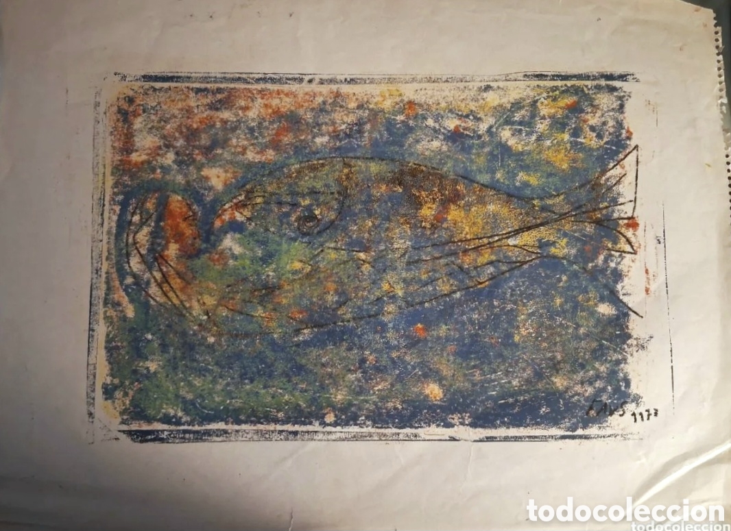 Kunst: SALVADOR SANZ FAUS (VILLAMARCHANTE,VALENCIA 1918-1997) &rdquo;PECES&rdquo; (30.5 x 45) FAUS 1973