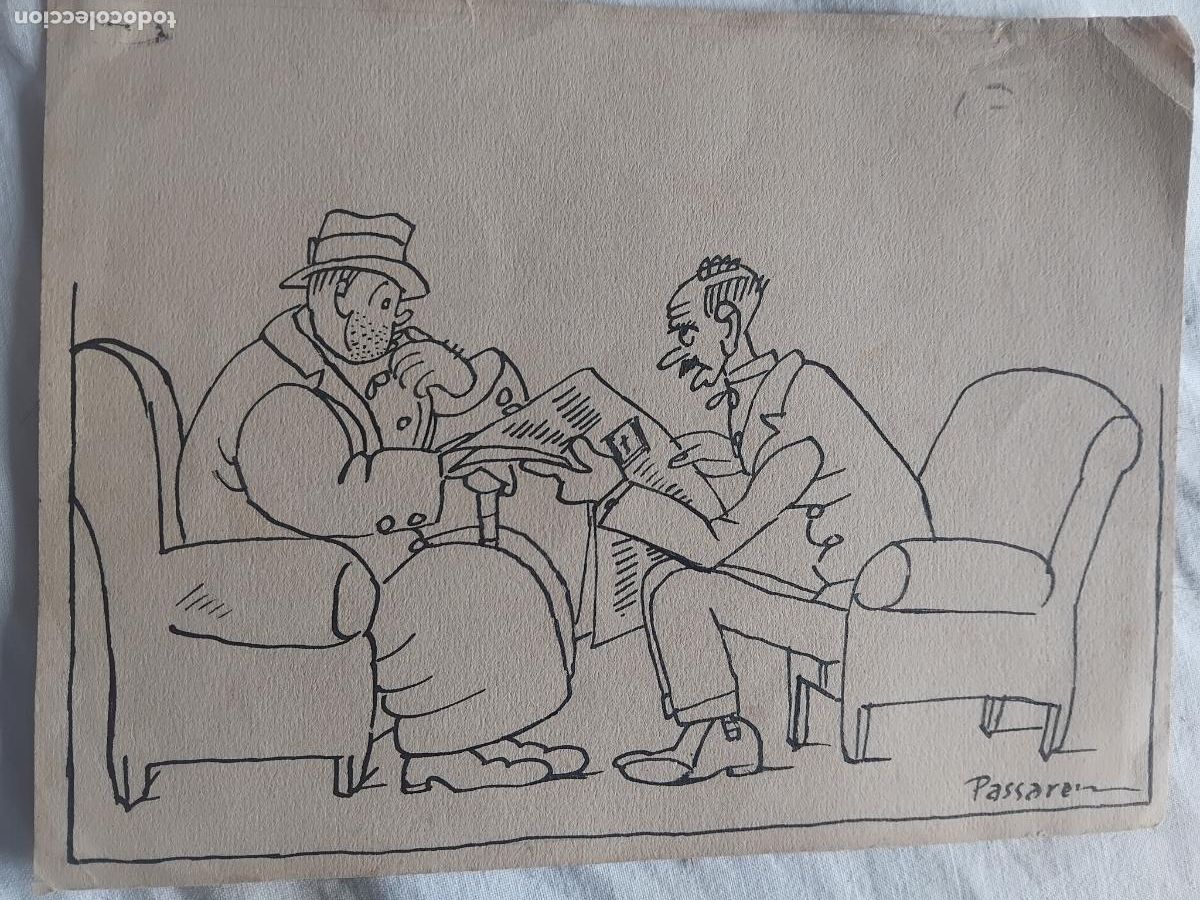Arte: DIBUJO ORIGINAL DE JAUME PASSARELL, 20 X 15 cm