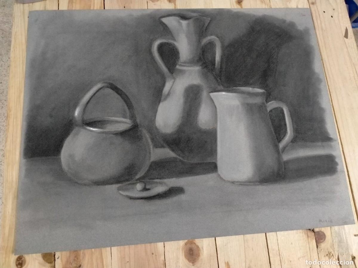 Arte: Dibujo a carboncillo bodeg&oacute;n, 50x65 cm