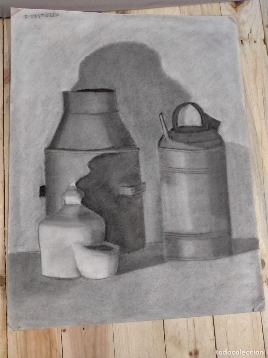 Arte: Dibujo a carboncillo bodeg&oacute;n, 50x65 cm