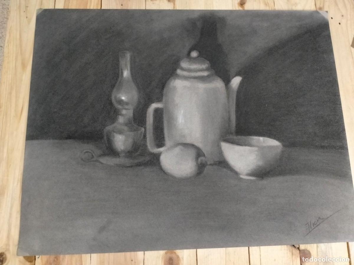 Arte: Dibujo a carboncillo bodeg&oacute;n, 50x65 cm