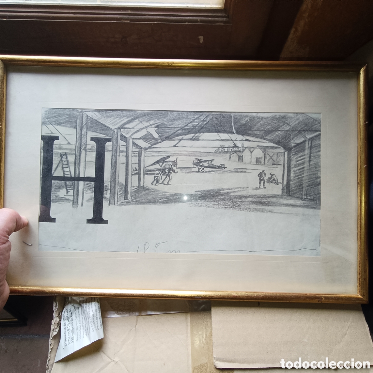 Arte: Dibujo de aviaci&oacute;n guerra civil historia de la Cruzada SAenz de Tejada