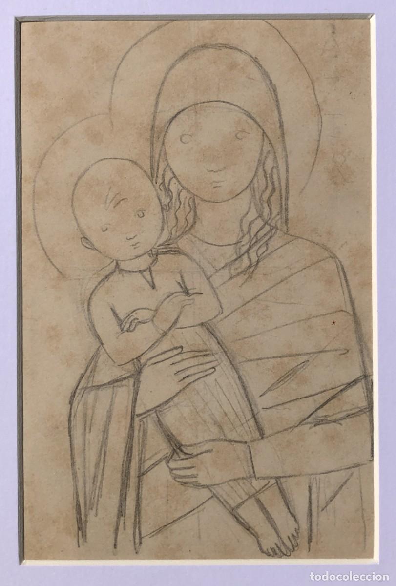 Arte: MATERNIDAD - VIRGEN CON NI&Ntilde;O - ORIGINAL 1950's