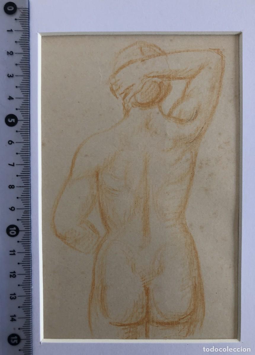 Arte: DESNUDO FEMENINO - MUJER DE ESPALDAS - ORIGINAL 1950's