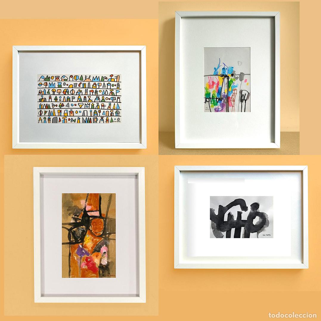 Arte: MUSICA. Cromo partitura, ROMERIA, Edad Bakalao, DANZA GESTUAL. Abstracto. 4 obras originales