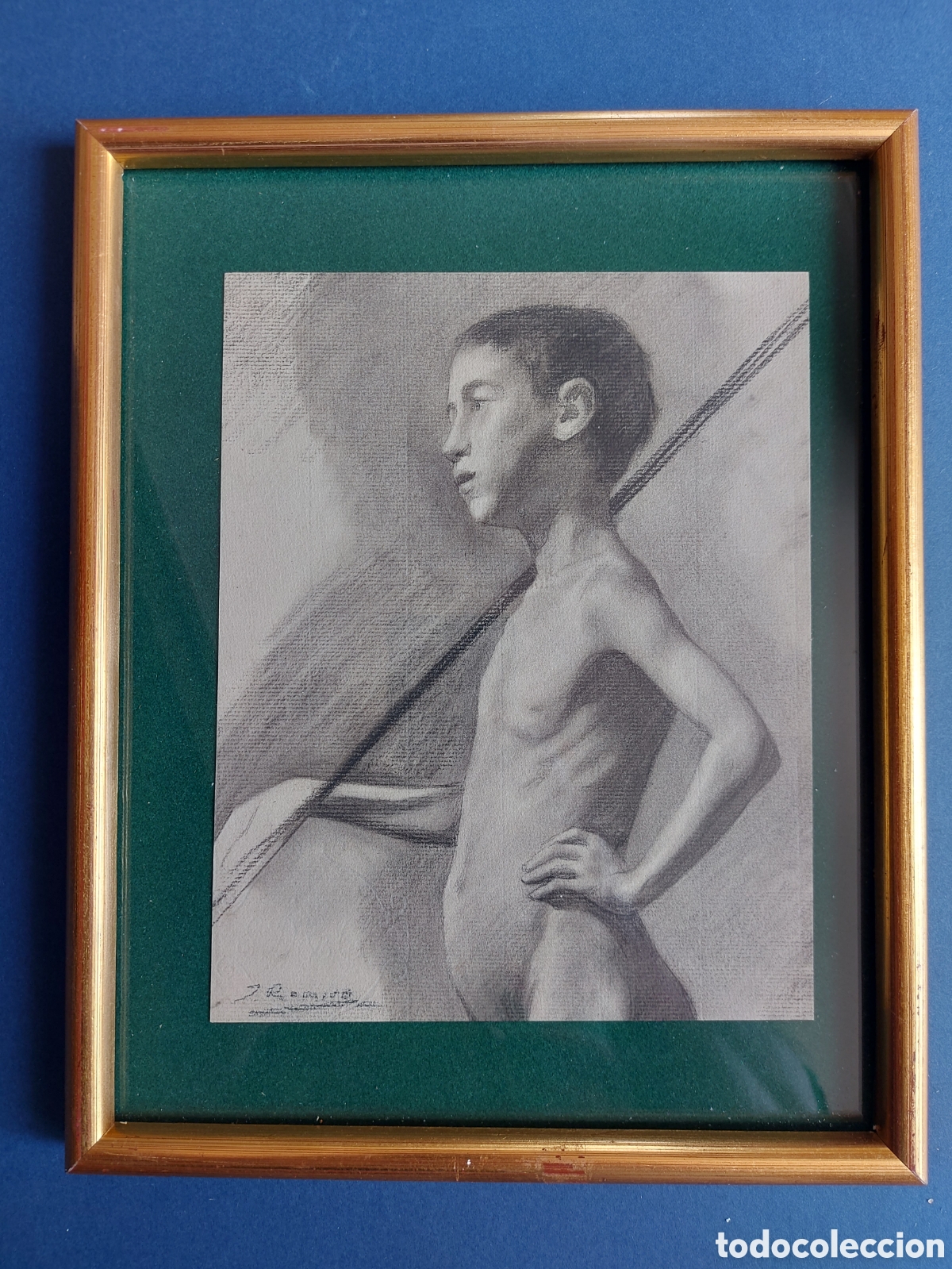 Arte: J ROMERO &rdquo;APUNTE DEL NATURAL JOVEN DESNUDO&rdquo; EPOCA