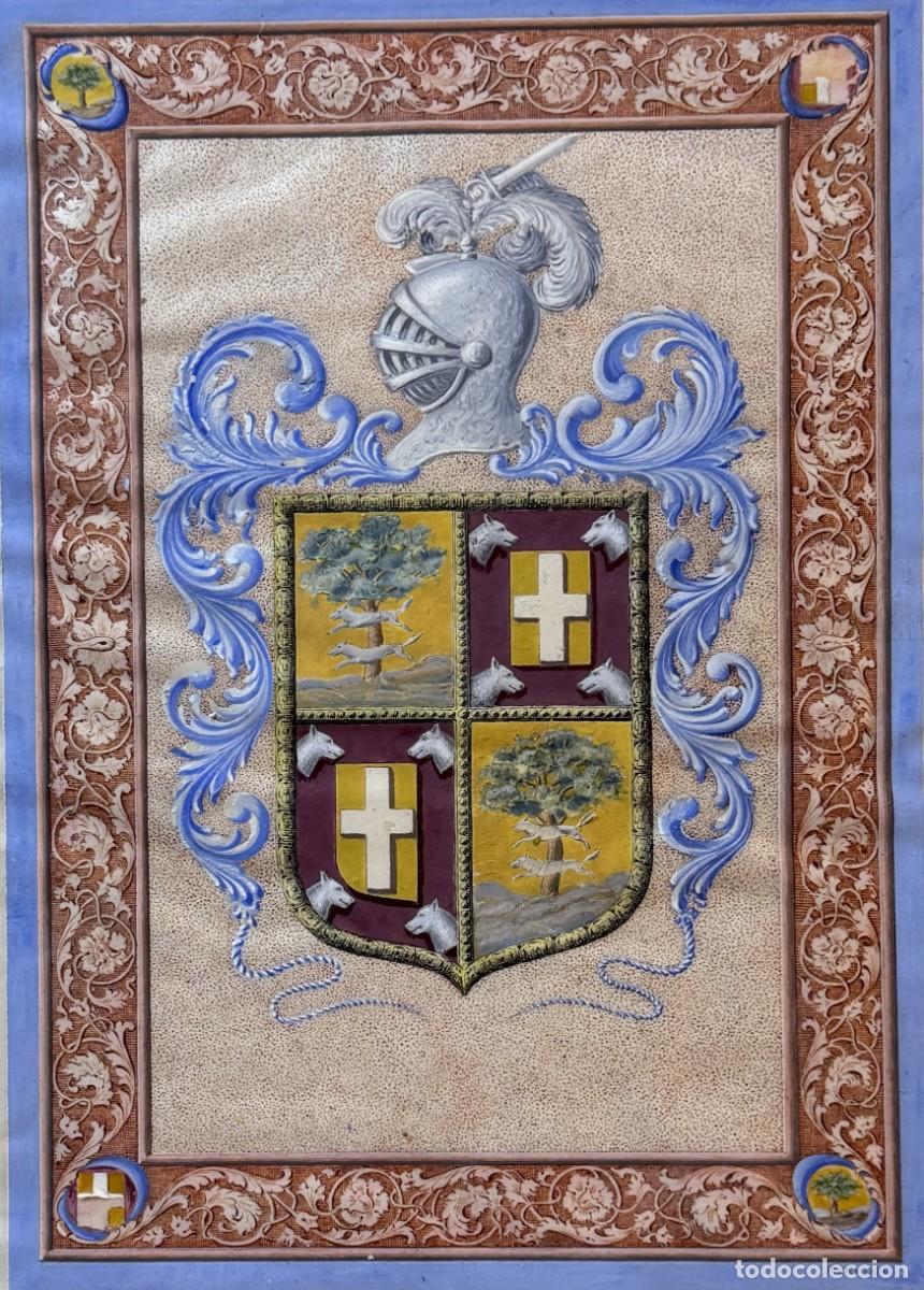 Arte: ESCUDO HERALDICO MINIADO A MANO