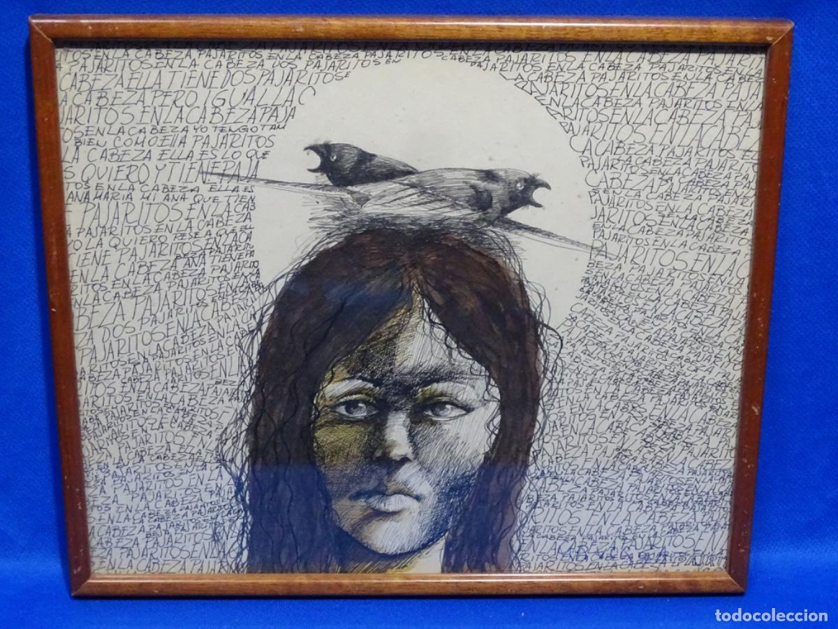 Arte: DIBUJO FIRMADO MAYORGA. PAJARITOS EN LA CABEZA.