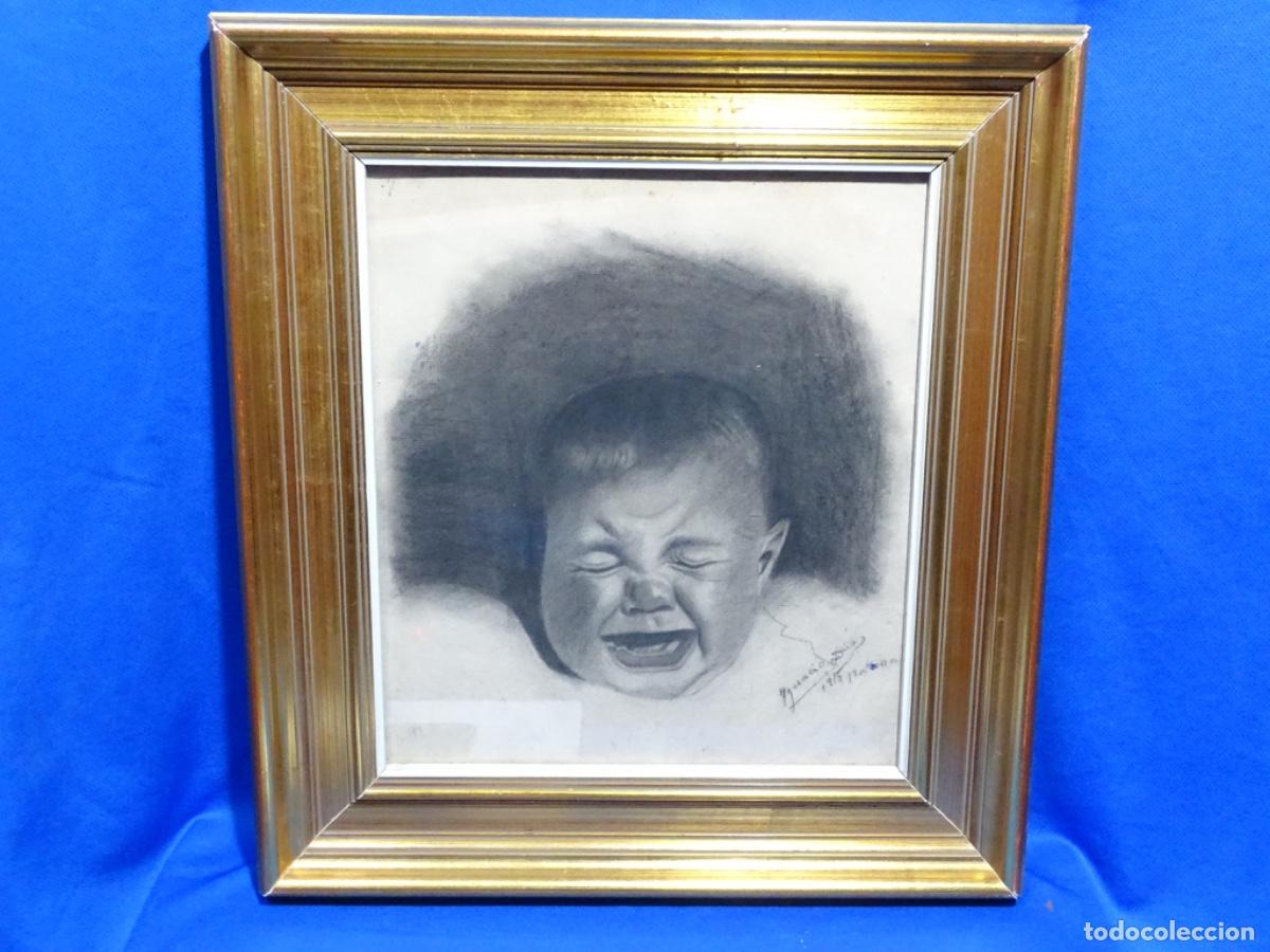 Arte: DIBUJO CARBONCILLO DE GRAN CALIDAD FIRMADO IGNACIO DIAZ, LA HABANA 1915.